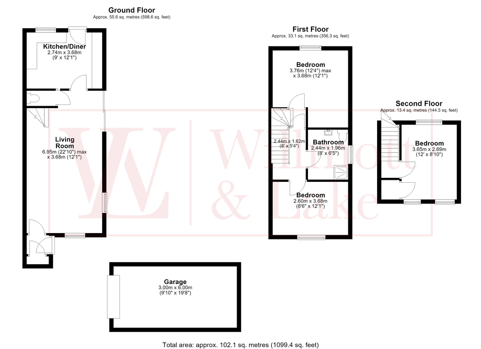 3 bed end of terrace house for sale in Long Croft, Takeley, Bishop's Stortford, Essex - Property floorplan
