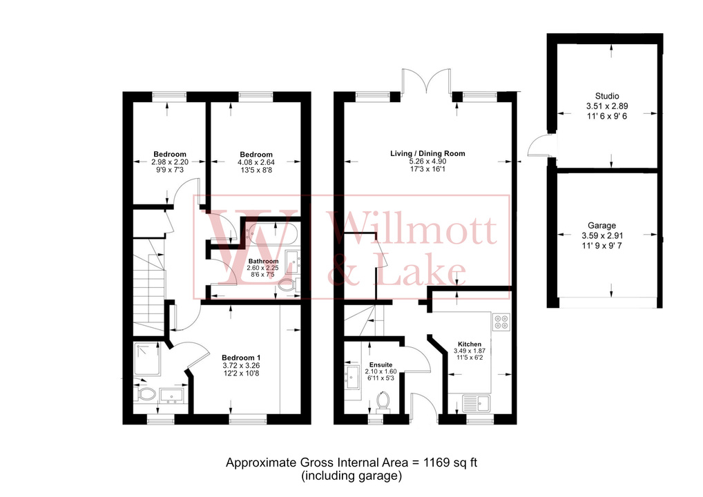 3 bed semi-detached house for sale in Barley Way, Elsenham - Property floorplan
