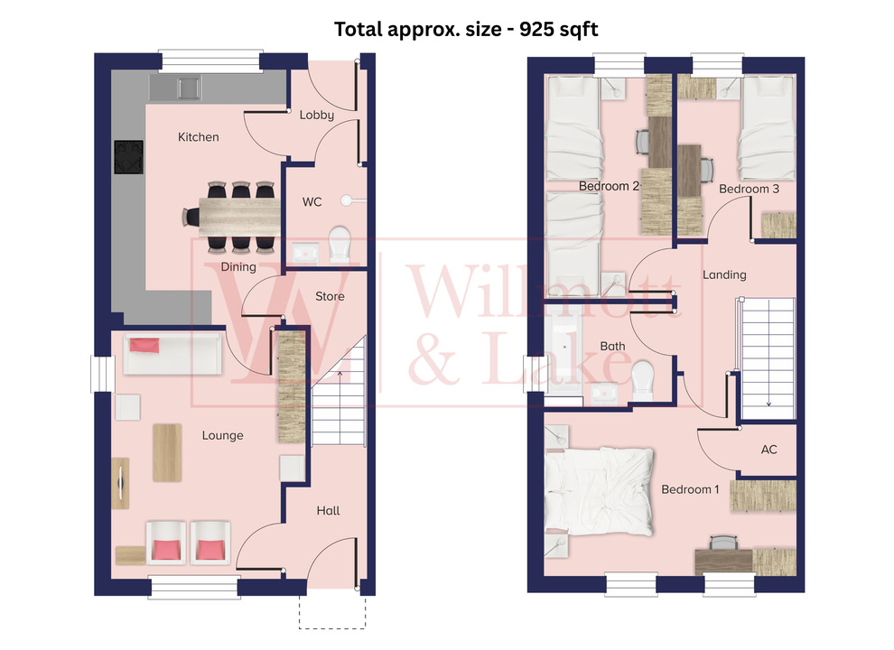 3 bed semi-detached house for sale in Fitchet Grove, Elsenham, Bishop's Stortford, Hertfordshire - Property floorplan