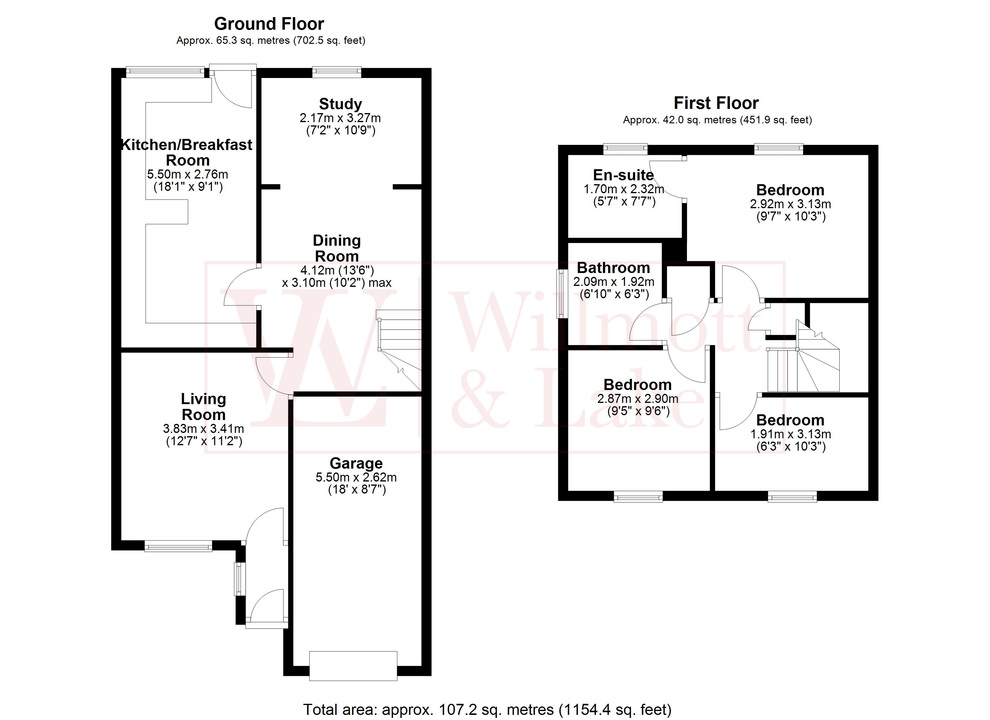 3 bed detached house for sale in Larchwood, Bishop's Stortford, Hertfordshire - Property floorplan