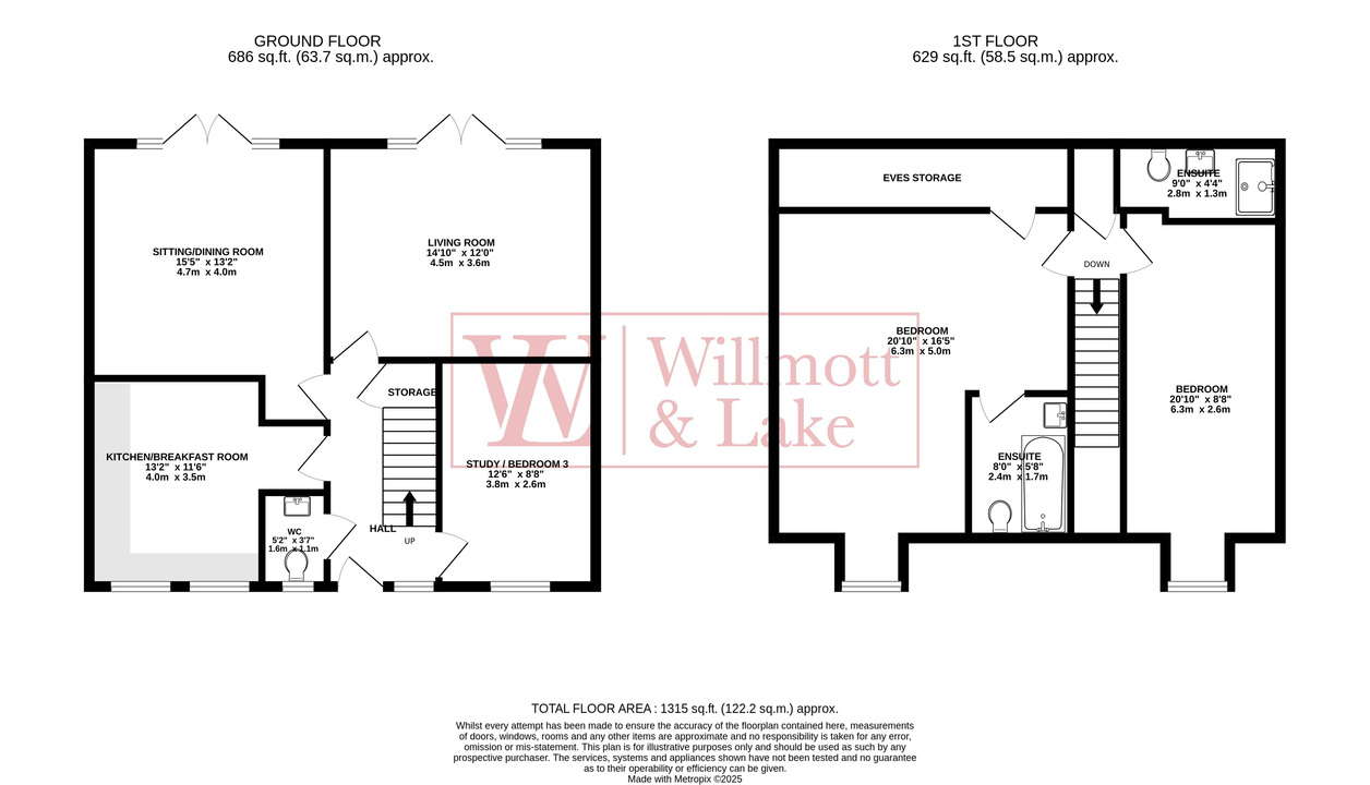 3 bed semi-detached house for sale in Tuckers Row, Bishop's Stortford, Hertfordshire - Property floorplan