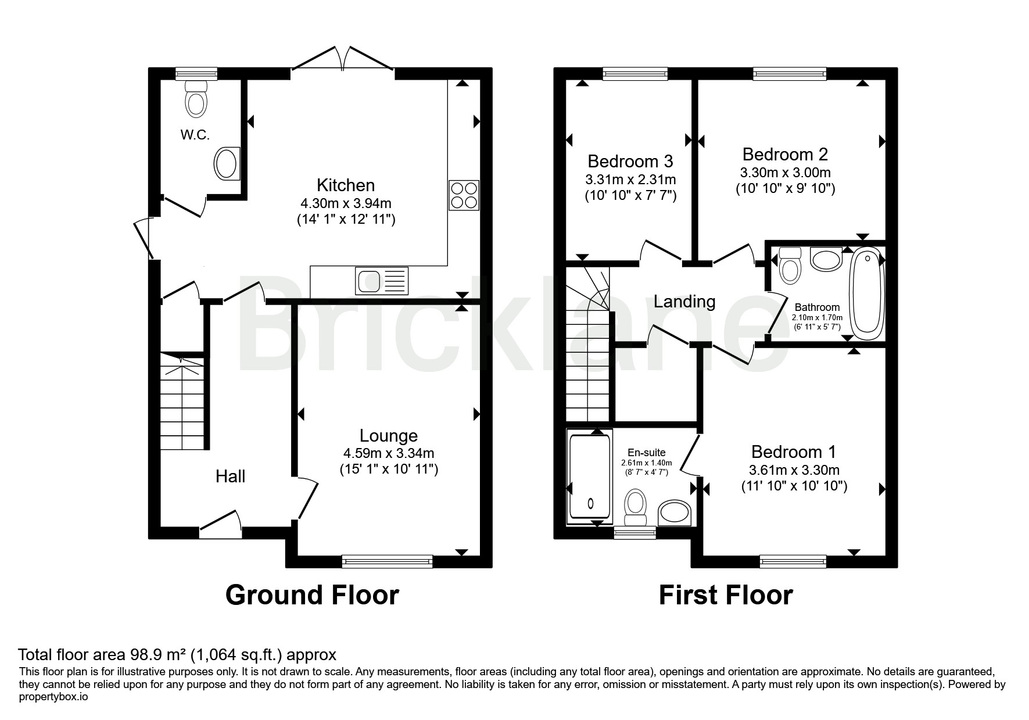 3 bed detached house to rent in Moors Field Drive, Little Dunmow, Essex - Property floorplan