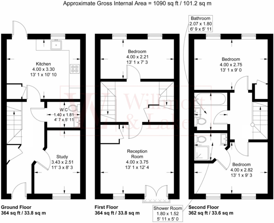 3 bed semi-detached house for sale in Athenian Drive, Bishop's Stortford, Hertfordshire - Property floorplan
