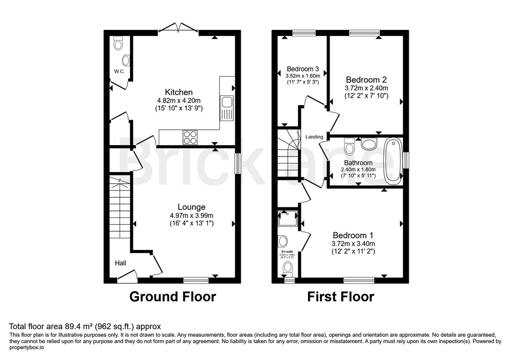 3 bed semi-detached house to rent in Priestley Field Avenue, Little Dunmow, Dunmow, Essex - Property floorplan