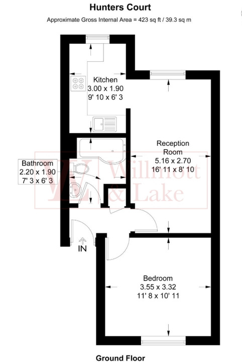1 bed apartment for sale in Hunters Court, Elsenham, Bishop's Stortford, Hertfordshire - Property floorplan