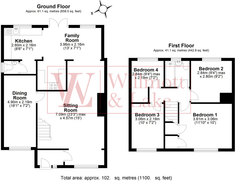 4 bed semi-detached house for sale in Audrey Gardens, Bishop's Stortford, Hertfordshire - Property floorplan