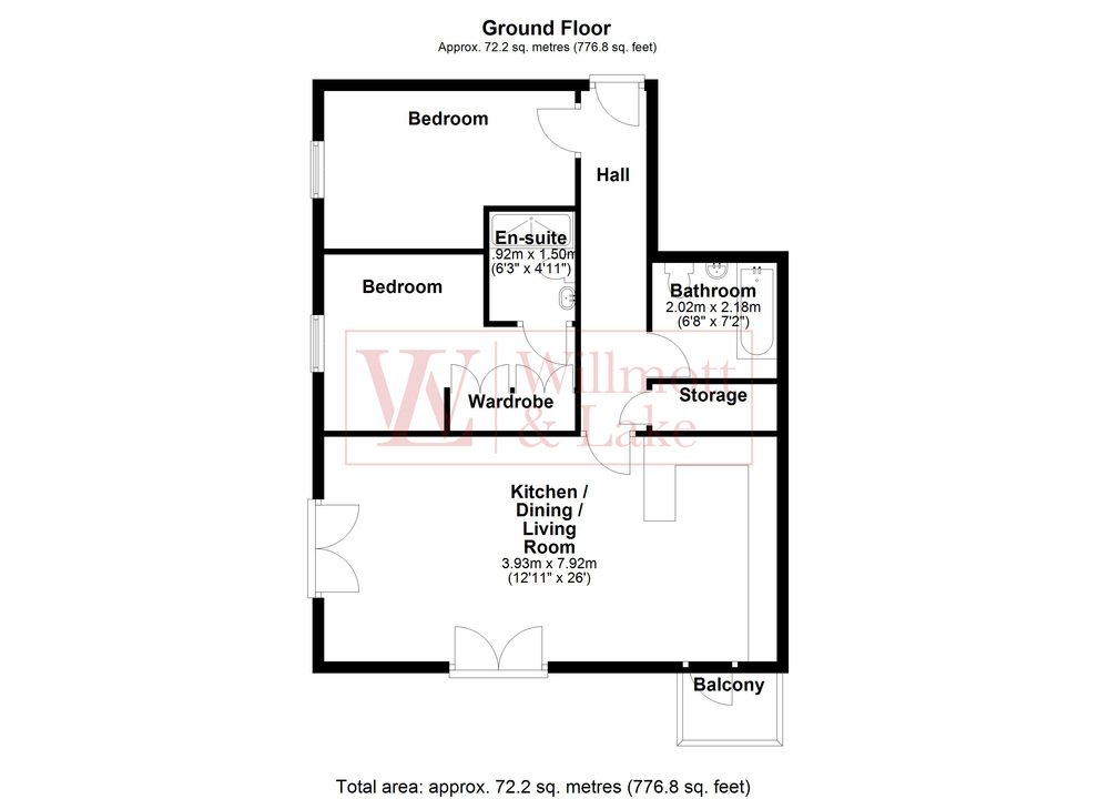 2 bed apartment for sale in St. Stephens Court, Silver Street, Stansted, Essex - Property floorplan