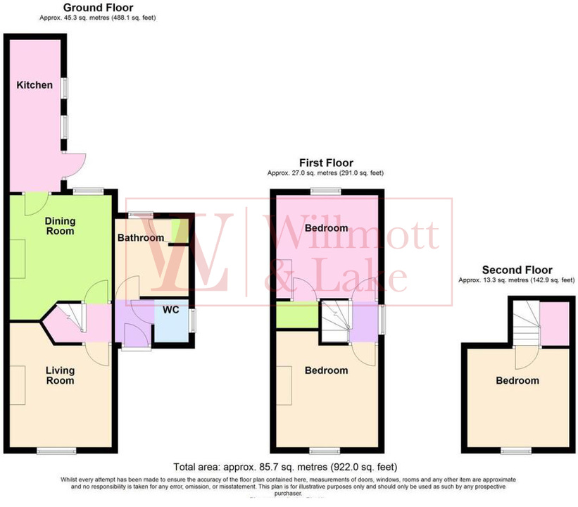 3 bed semi-detached house for sale in Whitehall Cottages, Hunsdon, Ware, Hertfordshire - Property floorplan
