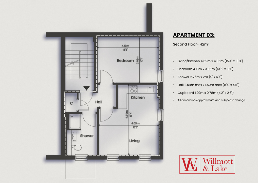 1 bed apartment for sale in Clarendon House, Dane Street, Bishop's Stortford, Hertfordshire - Property floorplan