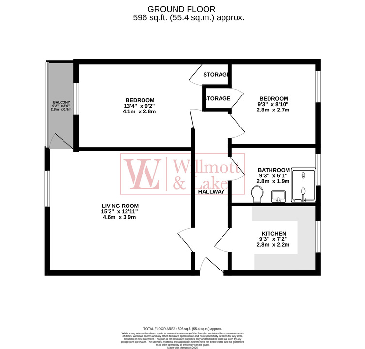 2 bed apartment to rent in Springfield Court, Hadham Road, Bishop's Stortford, Hertfordshire - Property floorplan