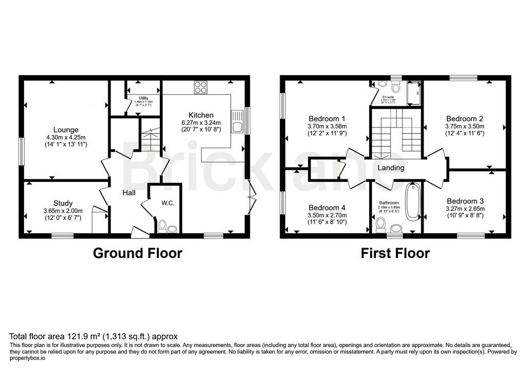 4 bed detached house to rent in Moors Field Drive, Little Dunmow, Essex - Property floorplan