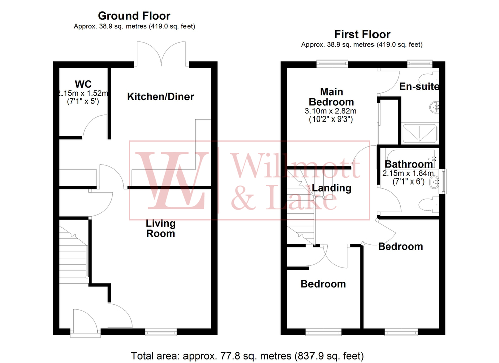 3 bed semi-detached house for sale in Bluebell Walk, Elsenham, Bishop's Stortford, Essex - Property floorplan