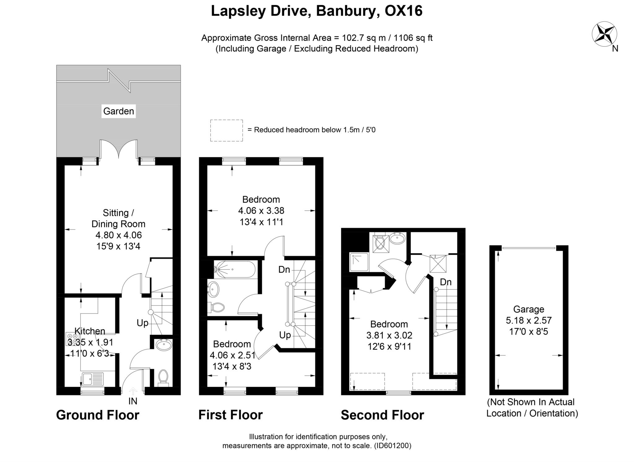 3 bed town house to rent in Lapsley Drive, Hanwell Fields, Banbury, OX16 - Property floorplan