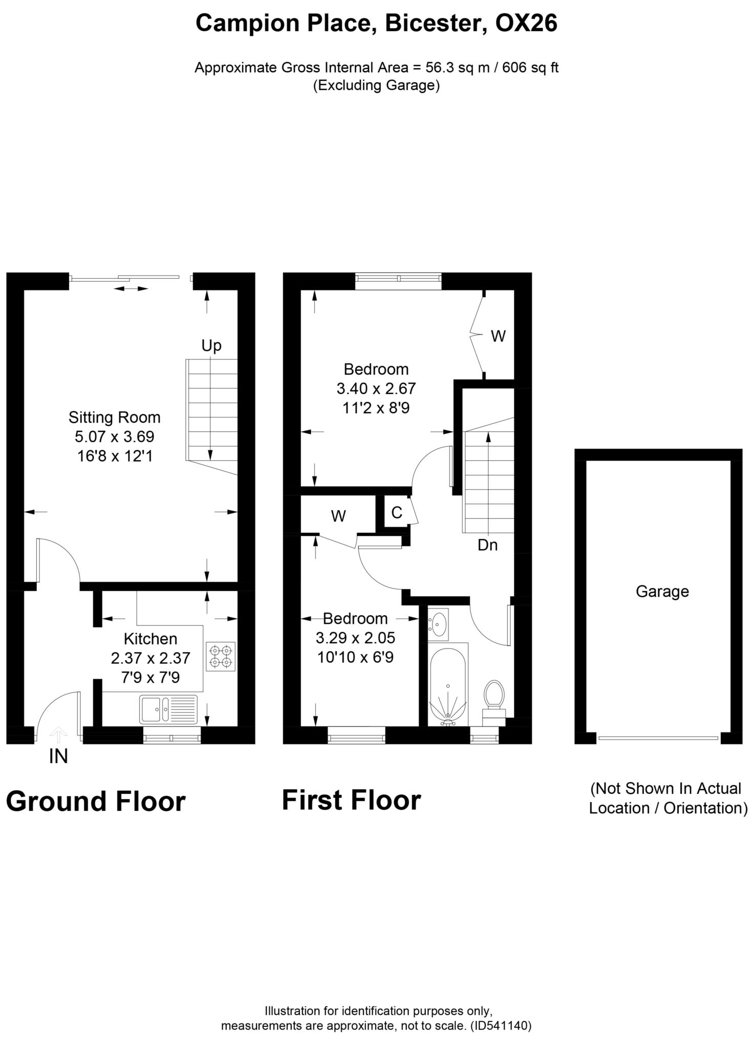 2 bed terraced house to rent in Campion Place, Bure Park, OX26 - Property floorplan