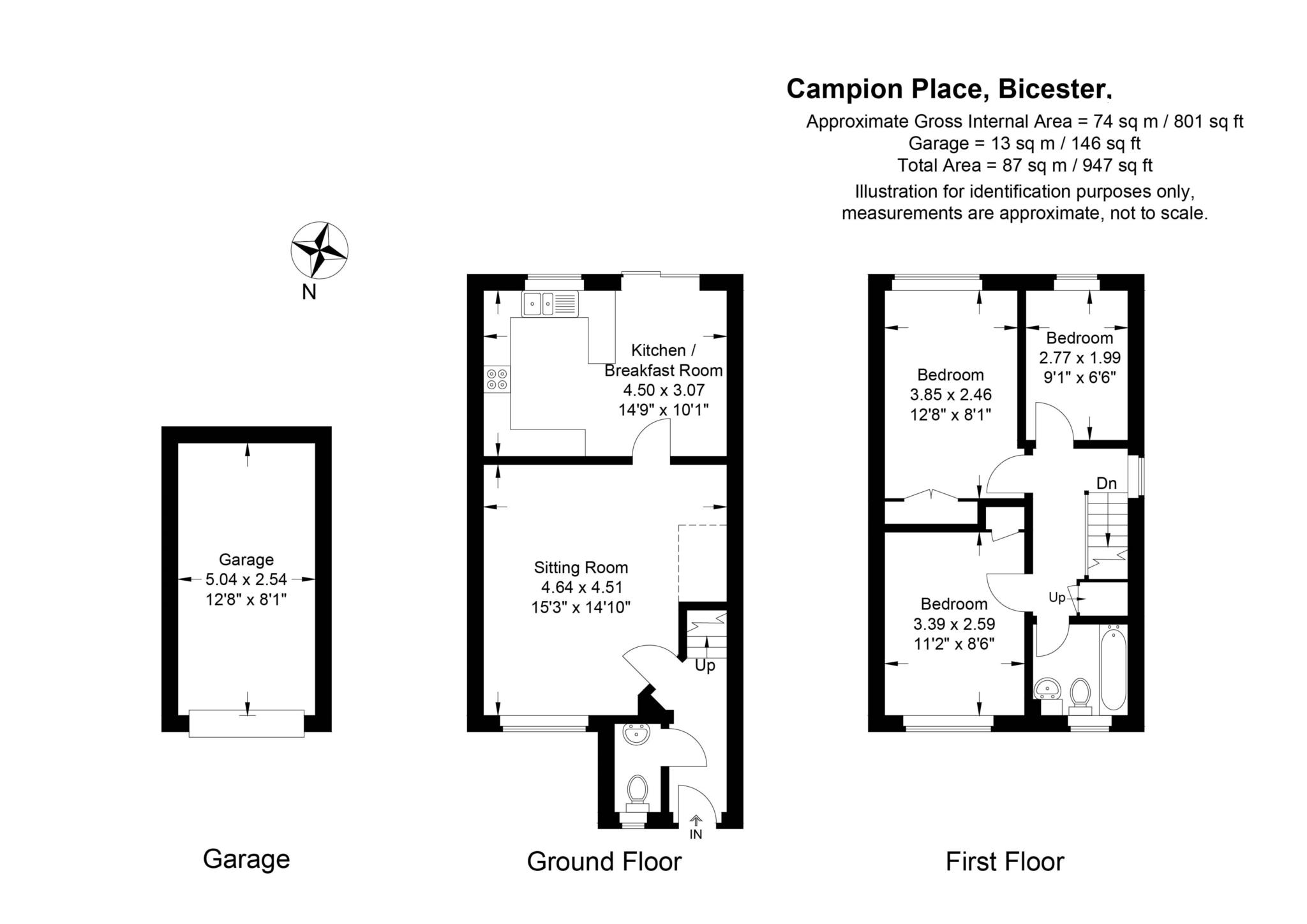 3 bed semi-detached house to rent in Campion Place, Bicester, OX26 - Property floorplan