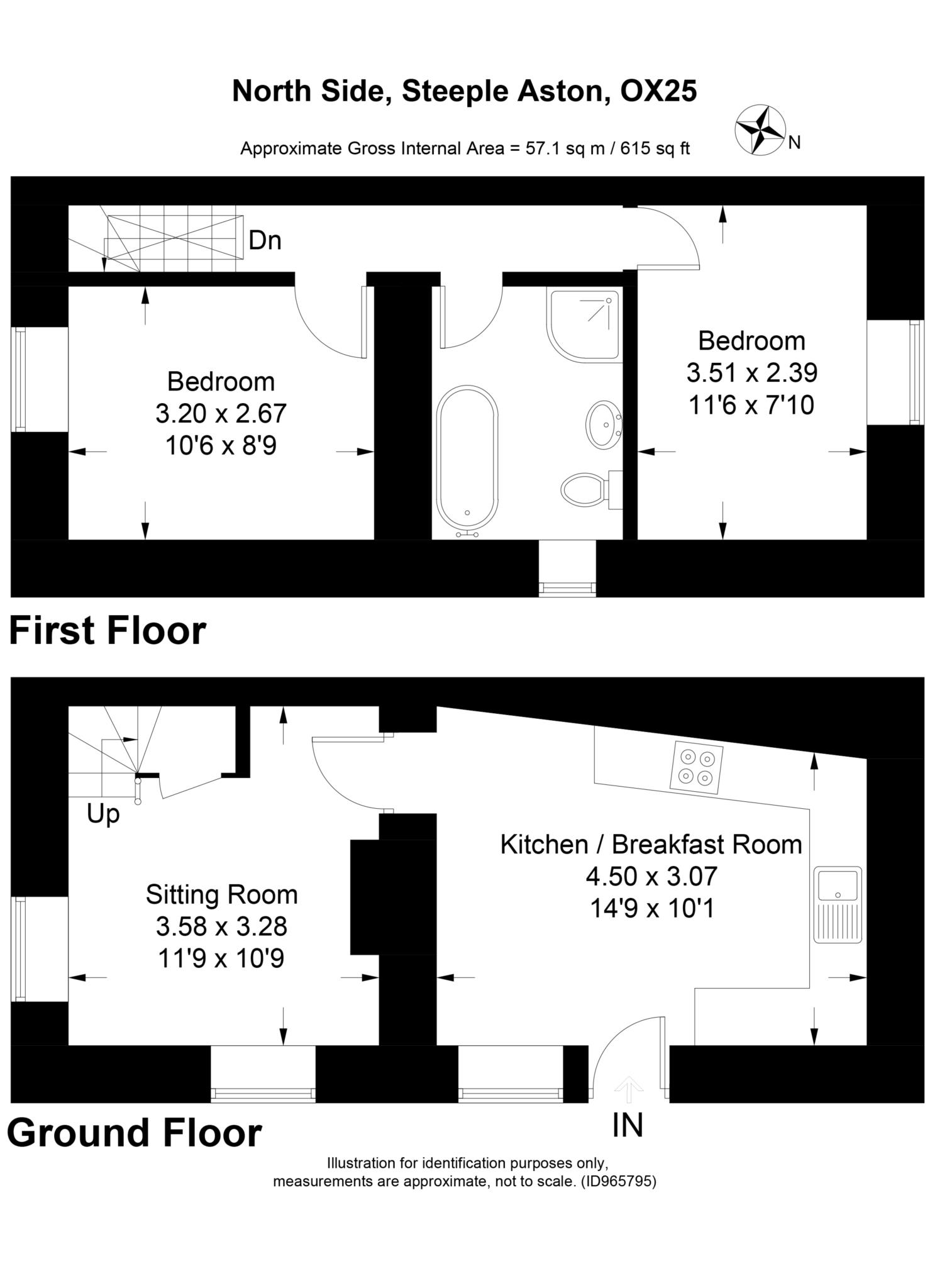 2 bed detached house to rent in North Side, Steeple Aston, OX25 - Property floorplan