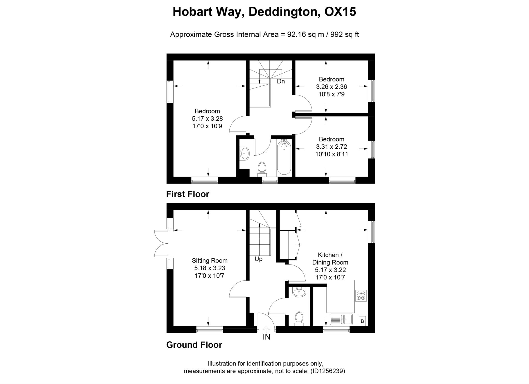 3 bed end of terrace house to rent in Hobart Way, Deddington, OX15 - Property floorplan