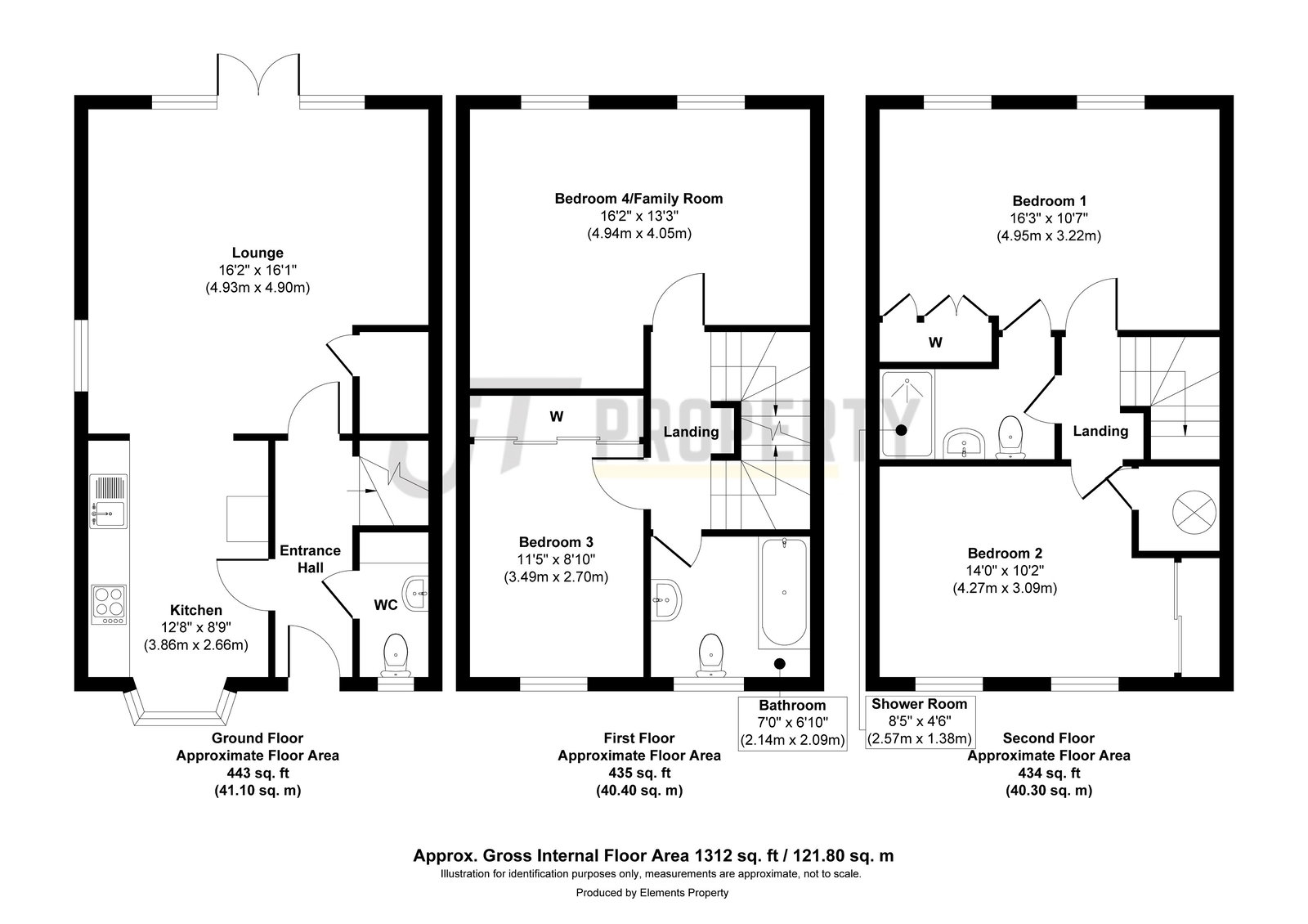 3 bed town house for sale in Crossways, Sittingbourne, ME10 4RN - Property floorplan