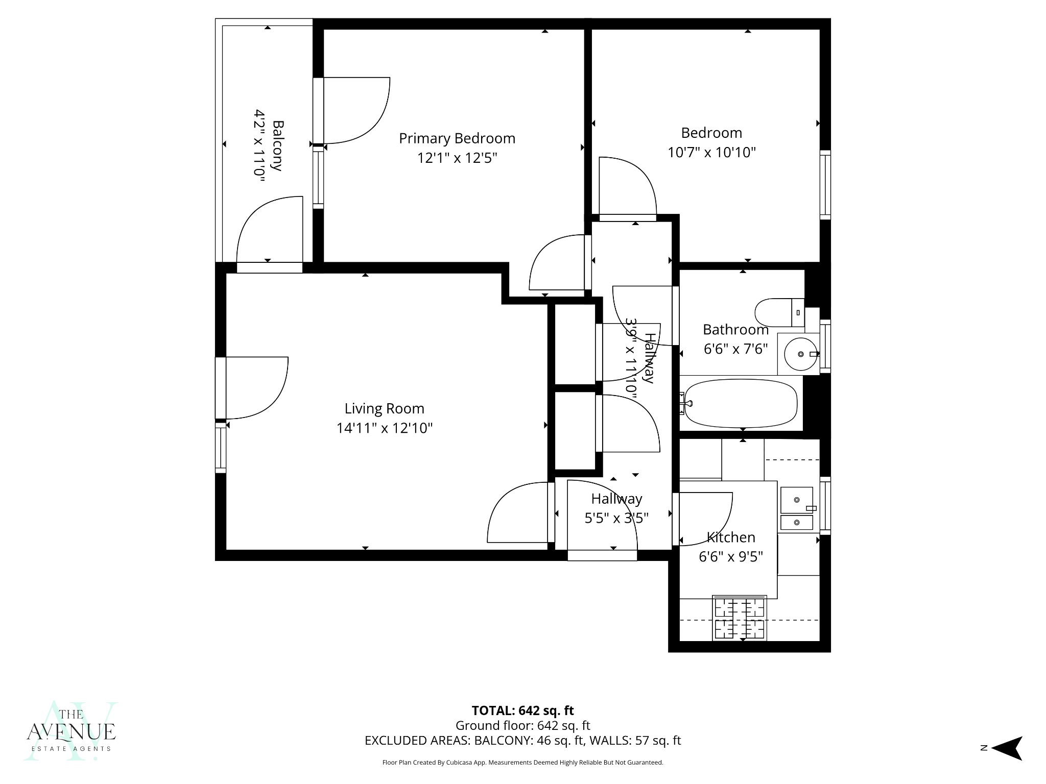 2 bed flat for sale in The Chase, Grays - Property floorplan