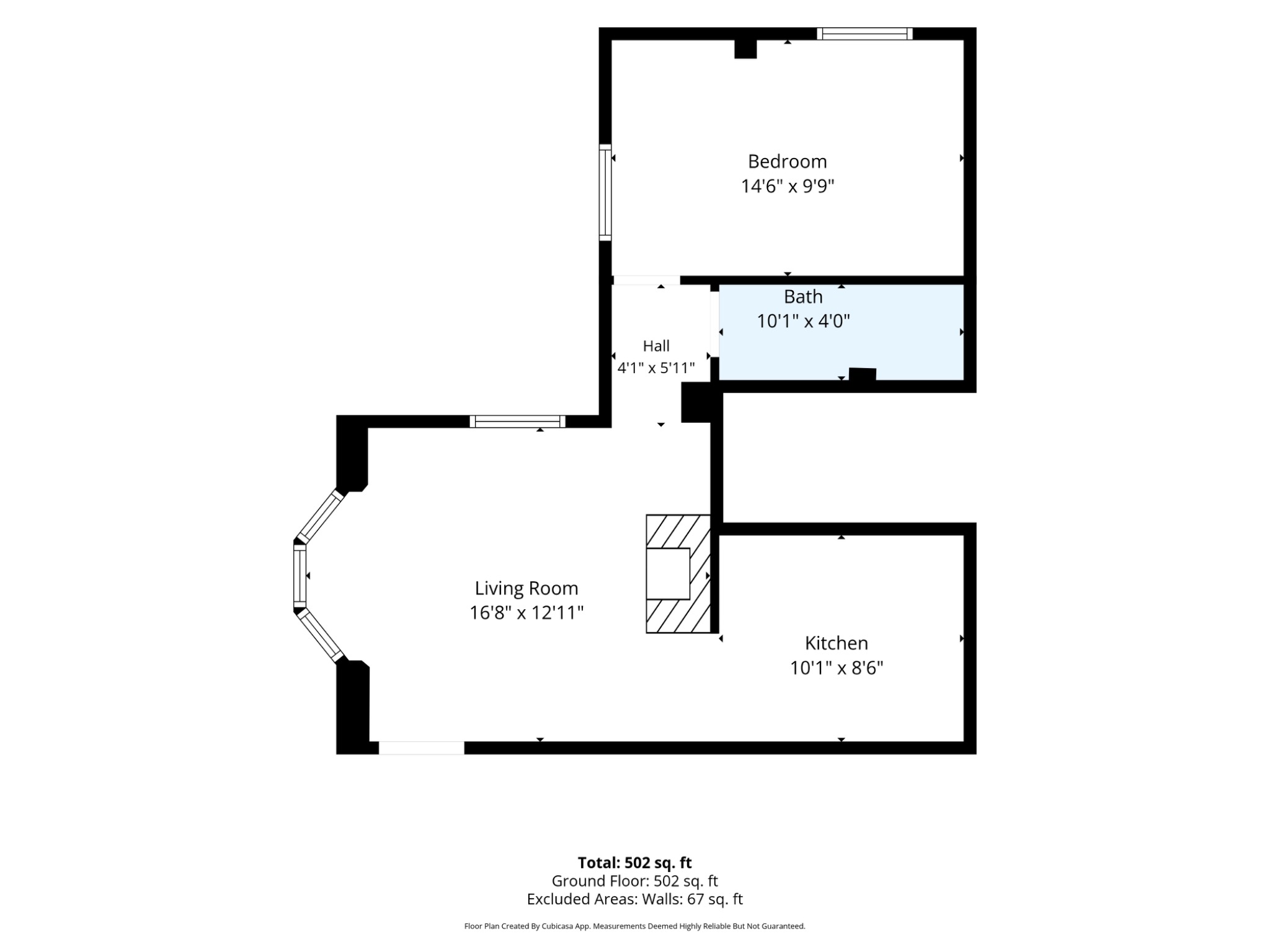 1 bed ground floor flat to rent in Oak Cottage Place, 13 New Road, Bromsgrove, Worcestershire, B60 2JG - Property floorplan