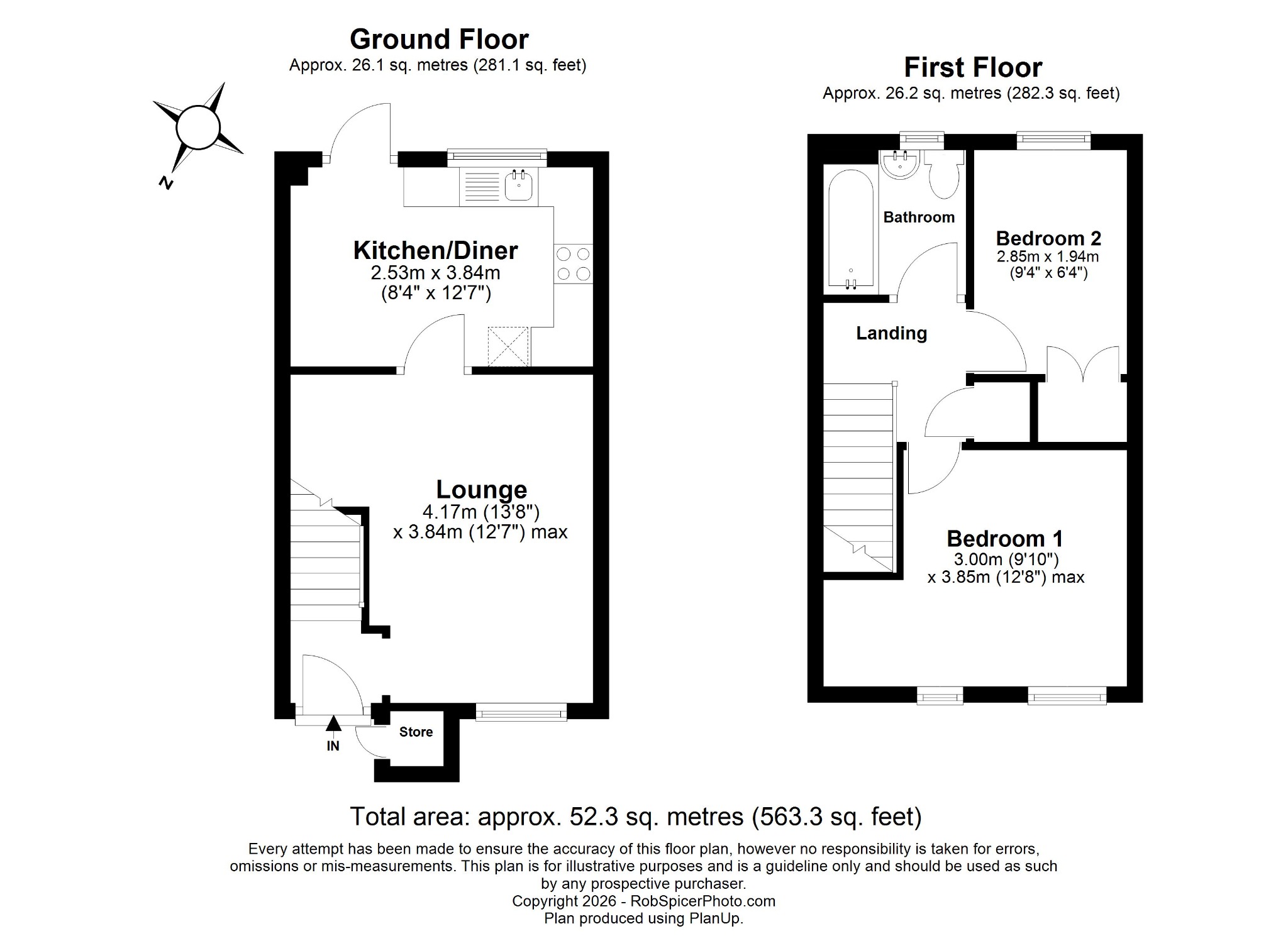 2 bed terraced house for sale in Foxglove Close, Rushden, NN10 0TS - Property floorplan