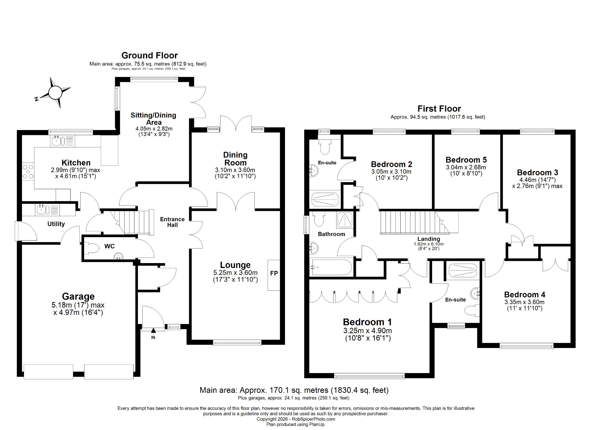 5 bed detached house for sale in Trefoil Close, Rushden, NN10 0PN - Property floorplan