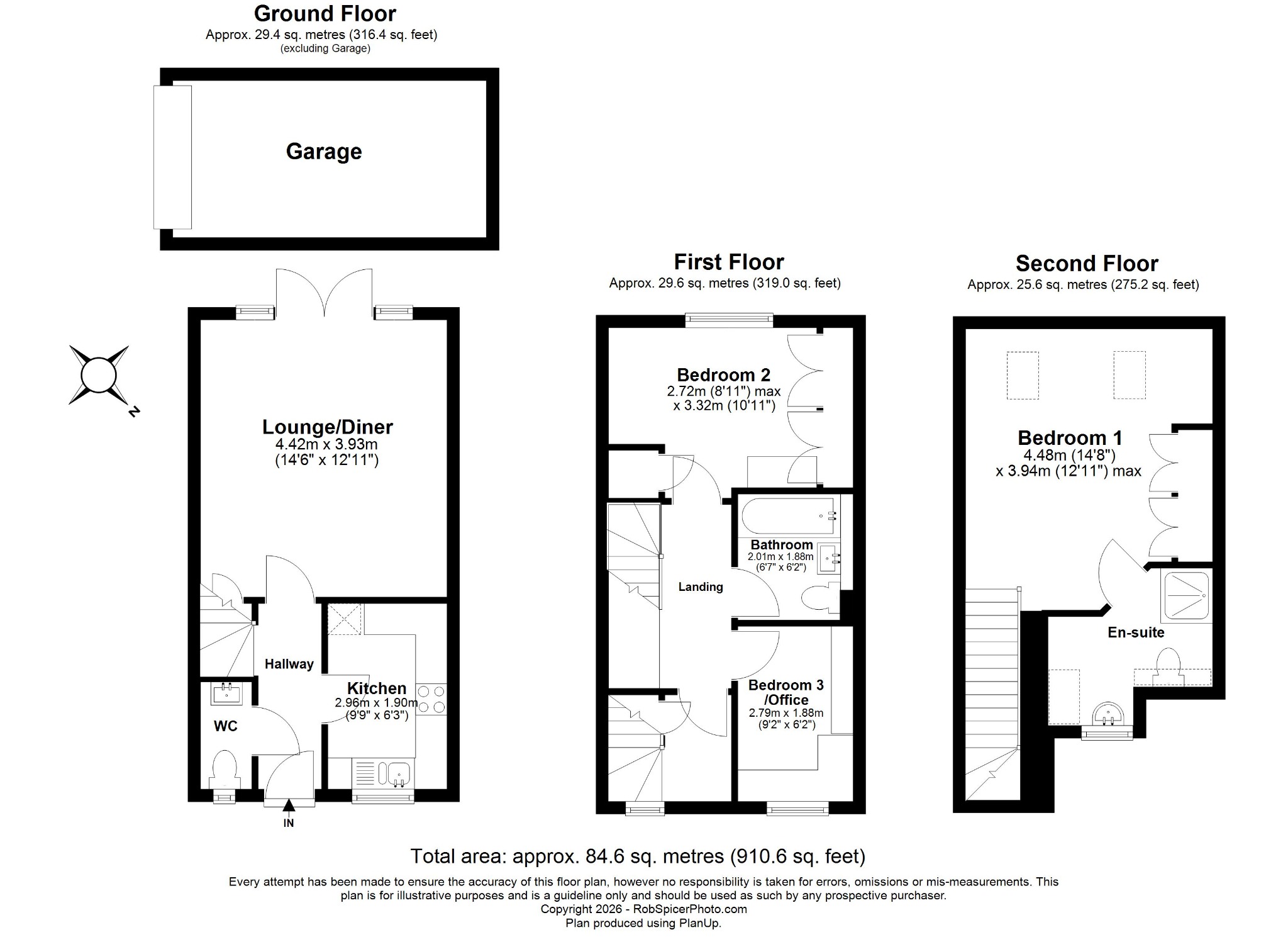 3 bed terraced house for sale in Ringtail Close, Irthlingborough, NN9 5GG - Property floorplan