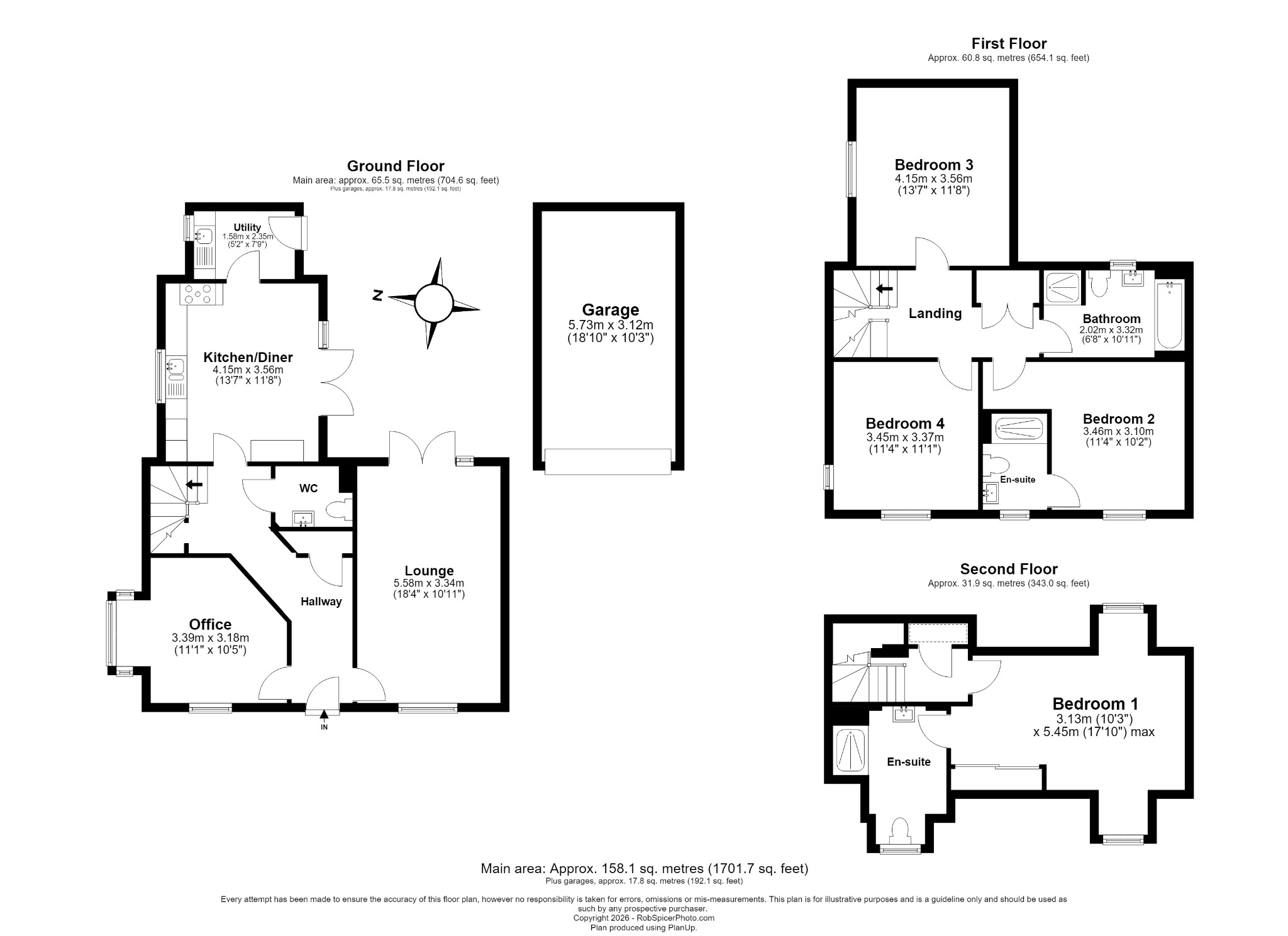 4 bed detached house for sale in Gleanings Close, Irchester, NN29 7FJ - Property floorplan