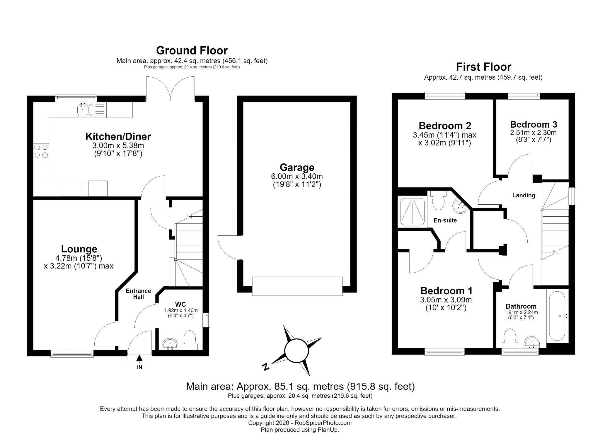 3 bed semi-detached house for sale in Catlin Way, Rushden, NN10 9FN - Property floorplan