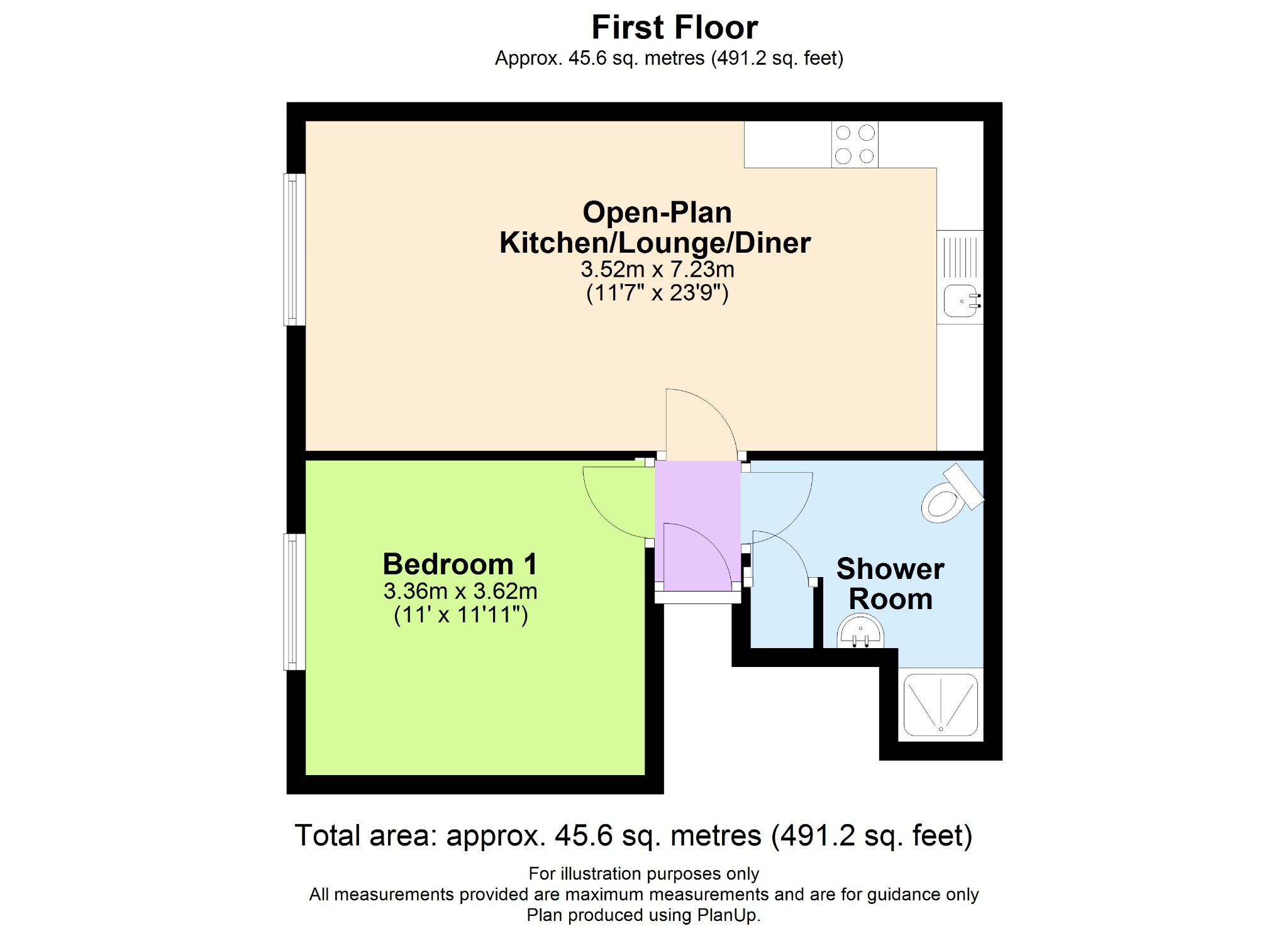 1 bed flat for sale in Old Mill, The Flour Mills, Burton-On-Trent, Staffordshire, DE15 - Property floorplan