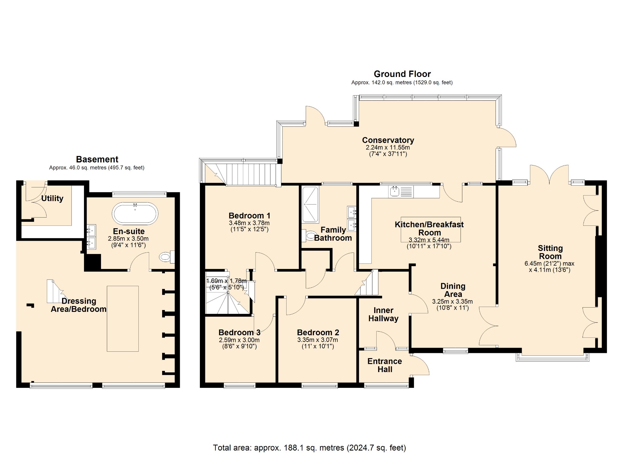 3 bed detached bungalow for sale in Silver Lane, Marchington, Uttoxeter, Staffordshire, ST14 - Property floorplan