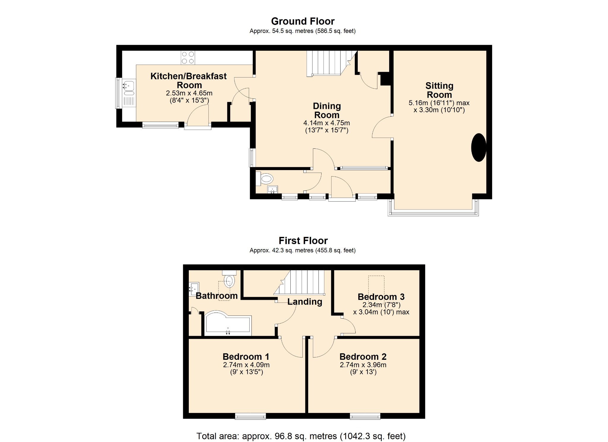 3 bed detached house for sale in Coachmans Close, School Lane, Ashbourne, Derbyshire - Property floorplan