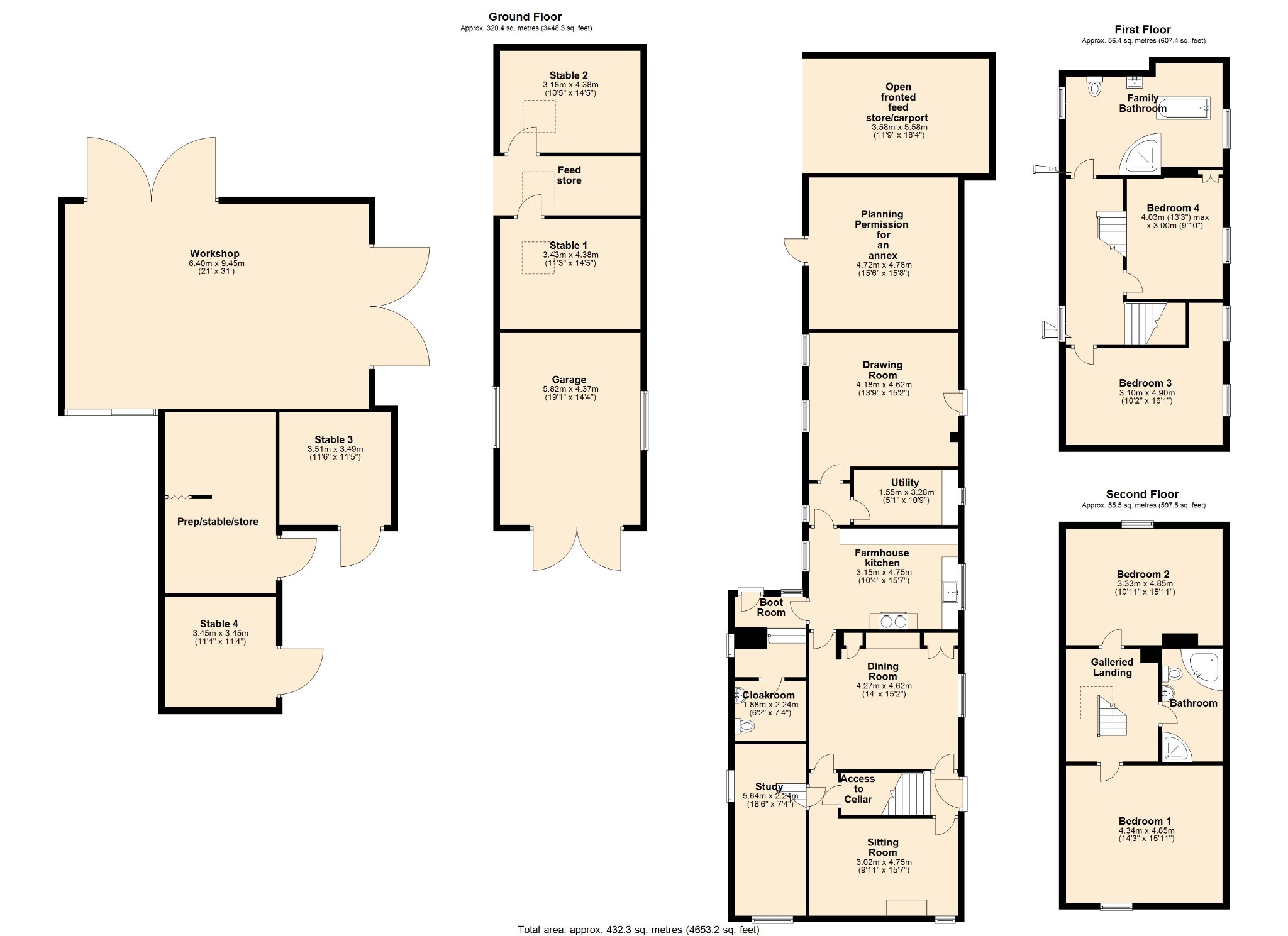 4 bed detached house for sale in The Cross, Equestrian, Hollington, Staffordshire - Property floorplan