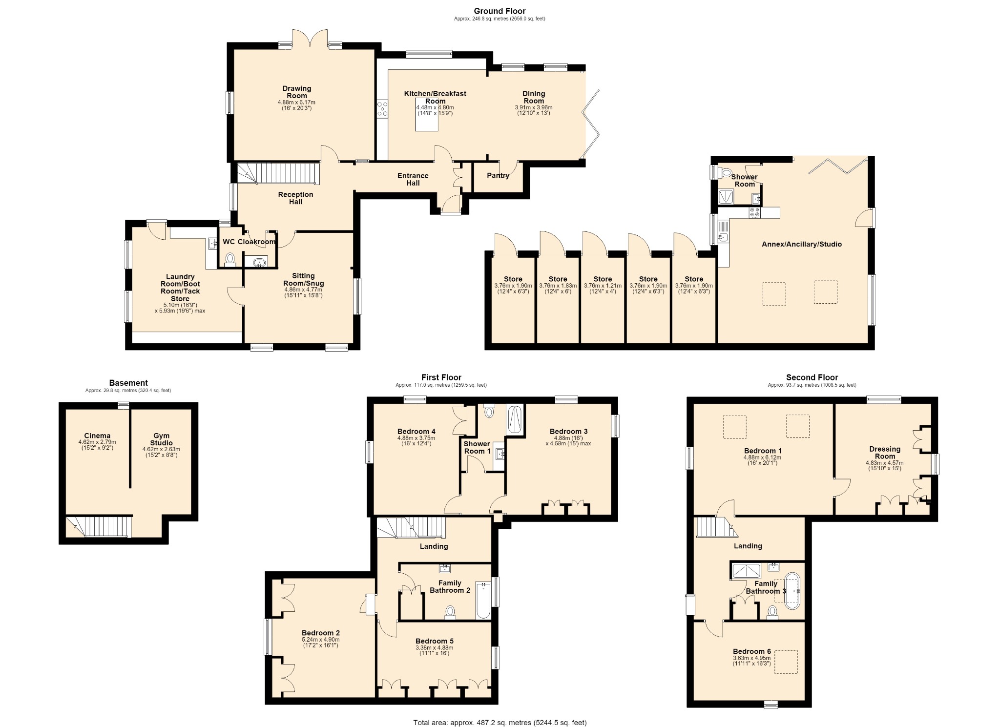 6 bed detached house for sale in Farm House, Birchcross, Marchington, Staffordshire - Property floorplan