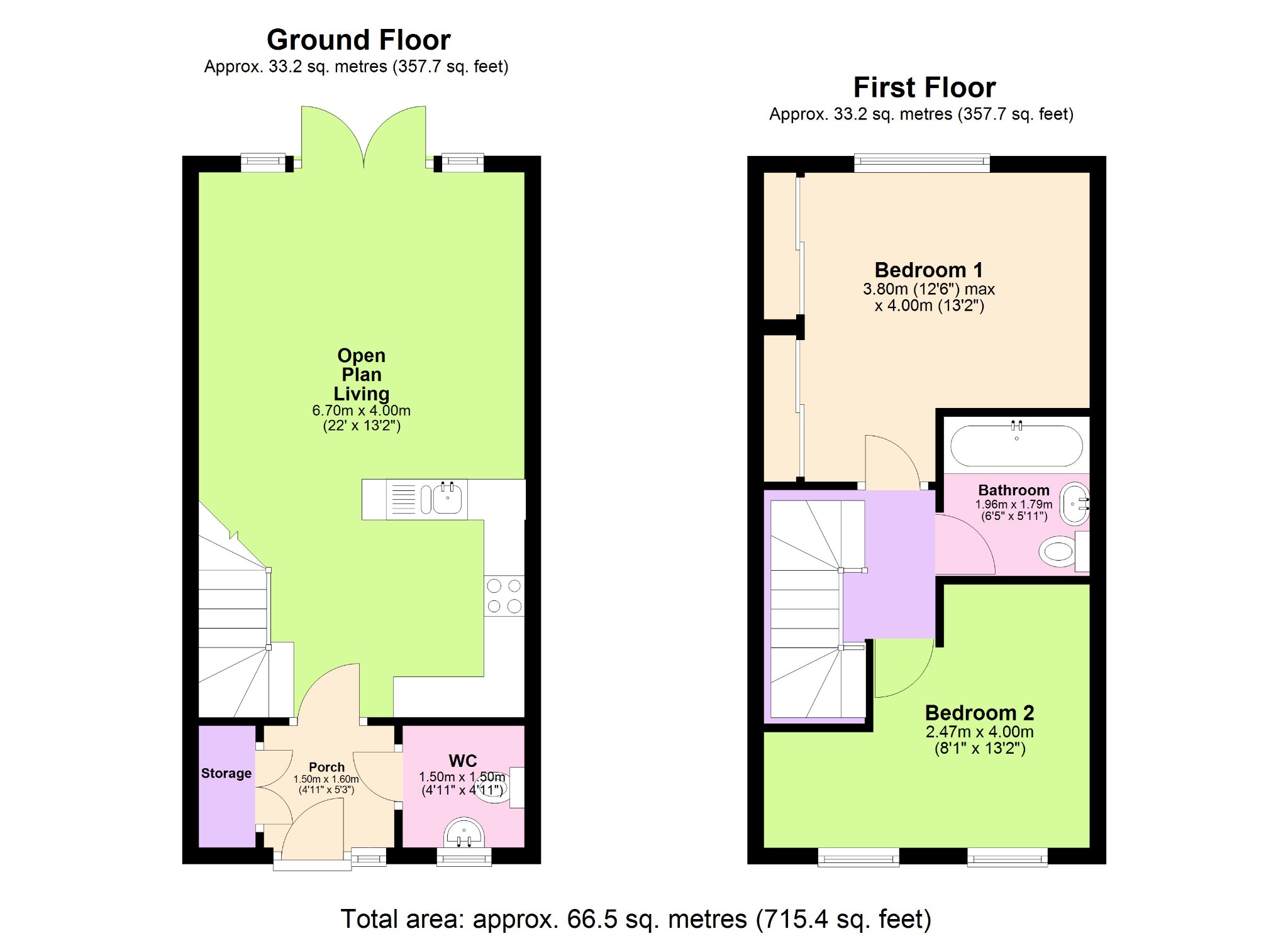 2 bed semi-detached house for sale in Horsfall Drive, Sutton Coldfield - Property floorplan