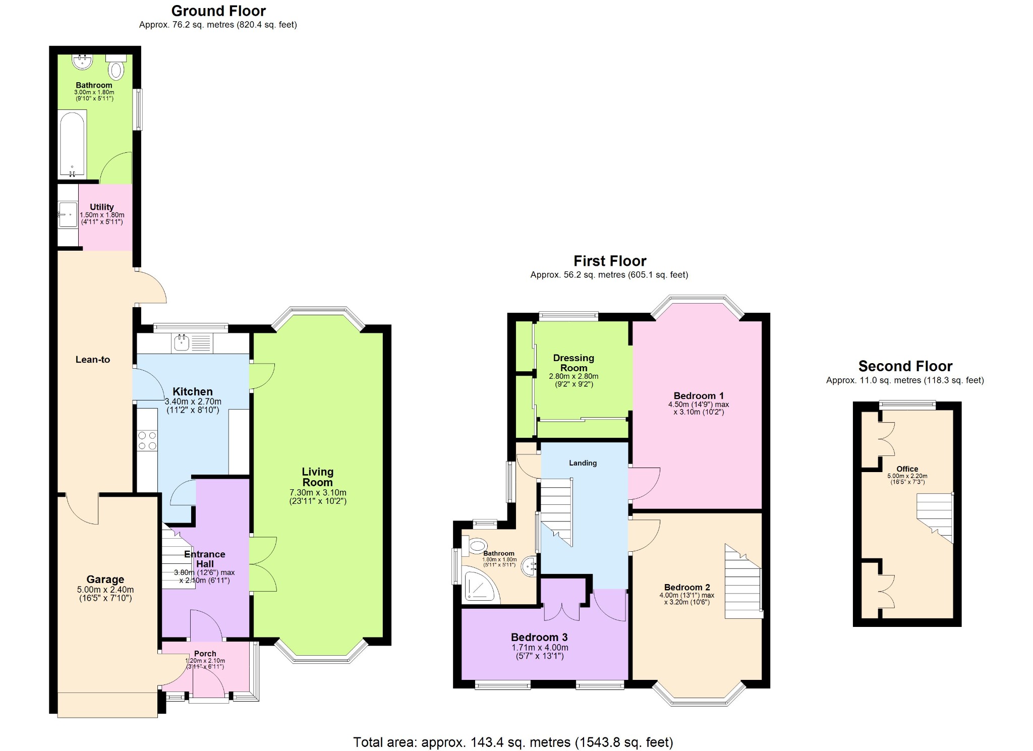 3 bed semi-detached house for sale in Berwood Farm Road - Property floorplan