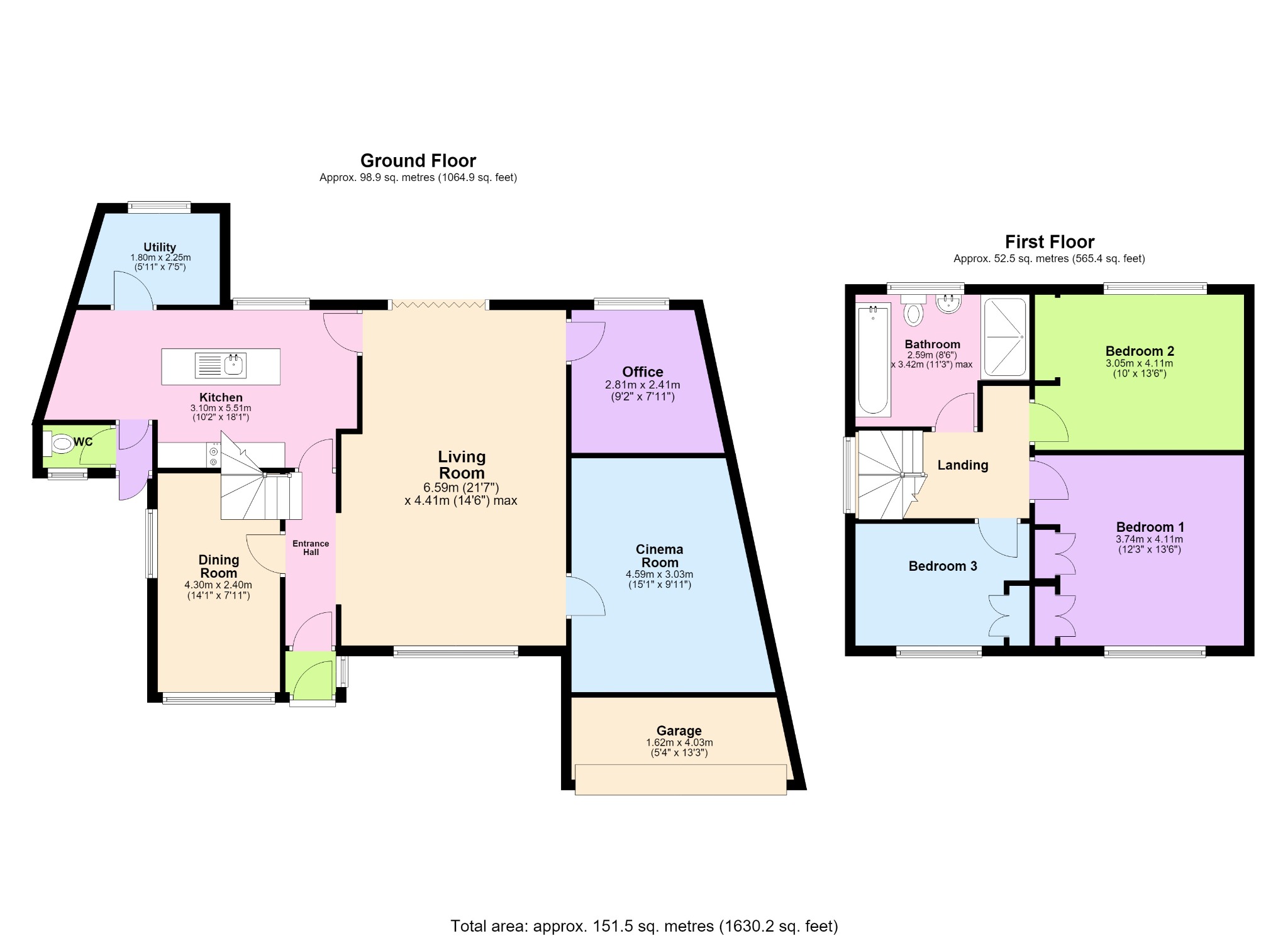 3 bed detached house for sale in Malvern Drive, Aldridge, West Midlands - Property floorplan