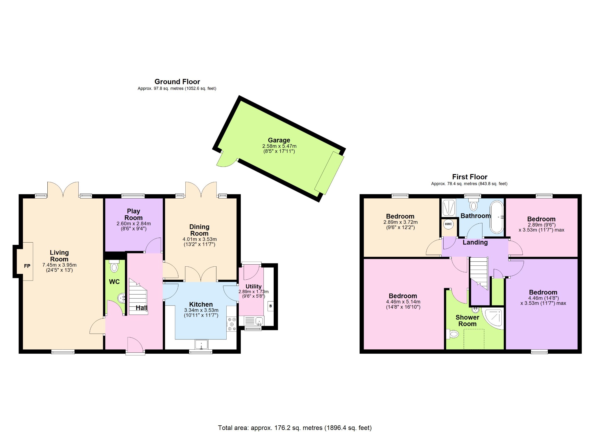 4 bed detached house for sale in Broomhalls Croft Alrewas - Property floorplan