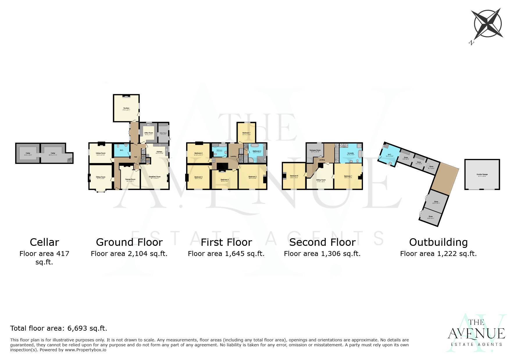 7 bed farm house for sale in Curborough Grange, Lichfield. - Property floorplan
