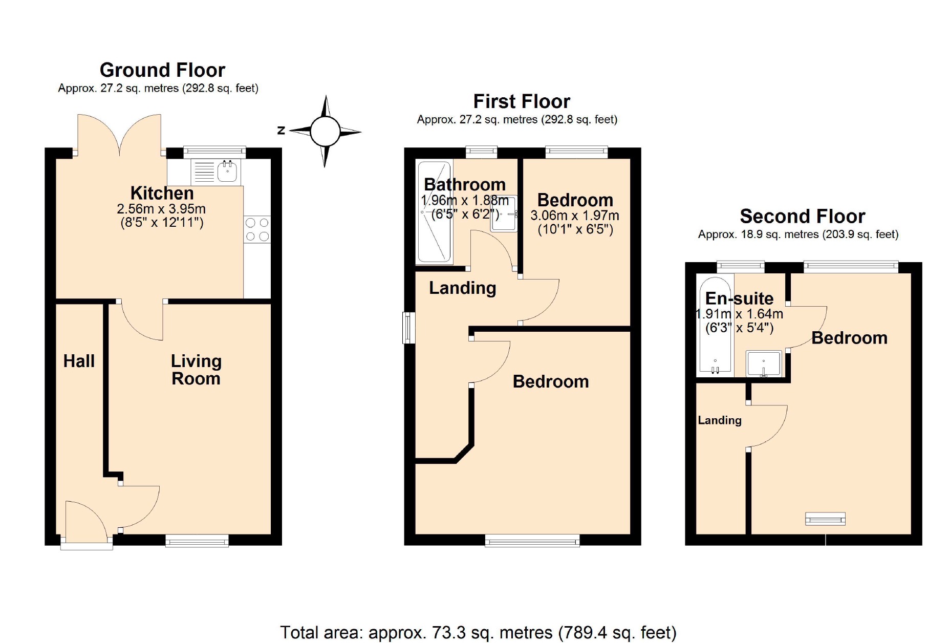 3 bed semi-detached house for sale in Foxes Rake, Cannock - Property floorplan