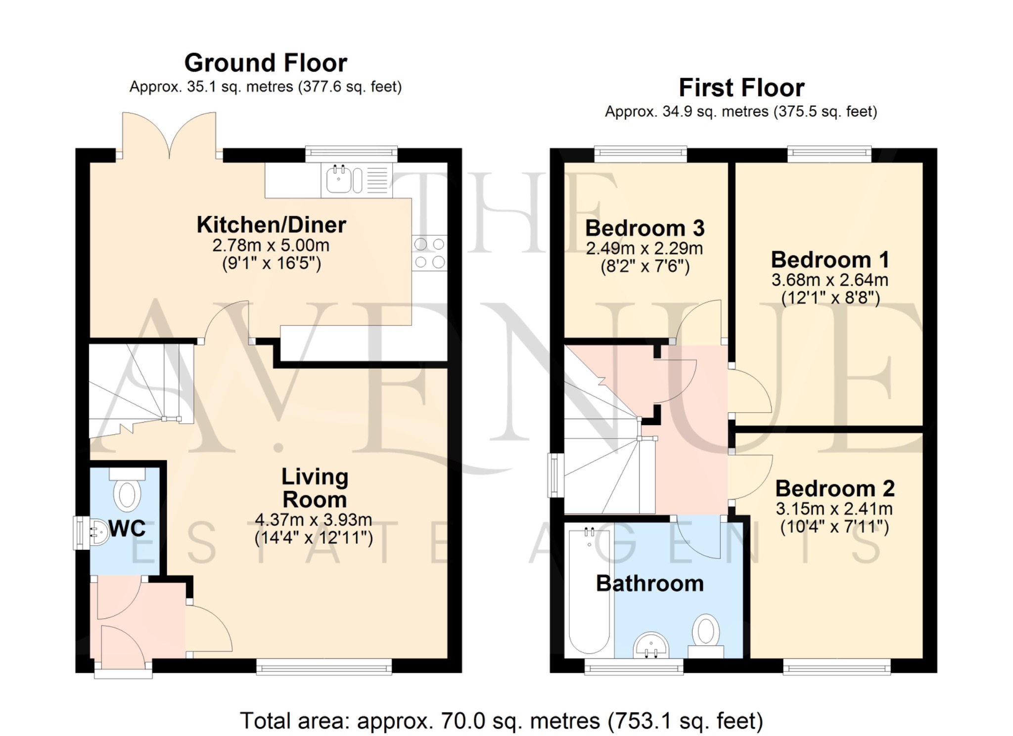 3 bed semi-detached house for sale in Richardson Way, Langley Country Park, Derby, DE22 4NS - Property floorplan