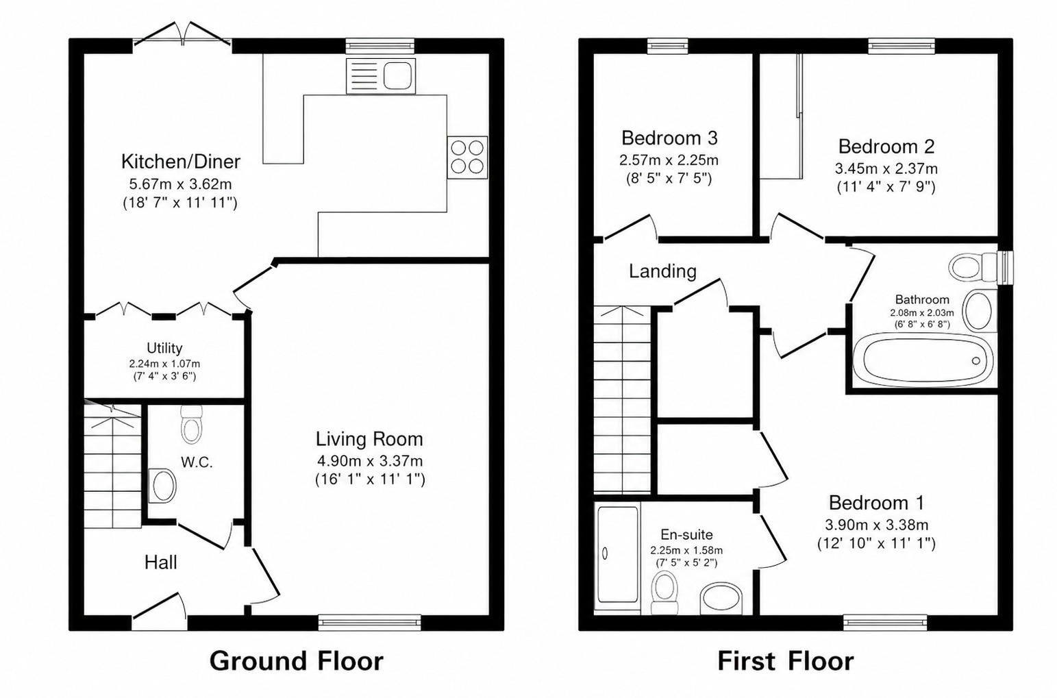 3 bed semi-detached house for sale in George Gallimore Drive, Haslington, Cheshire, CW1 5AQ - Property floorplan