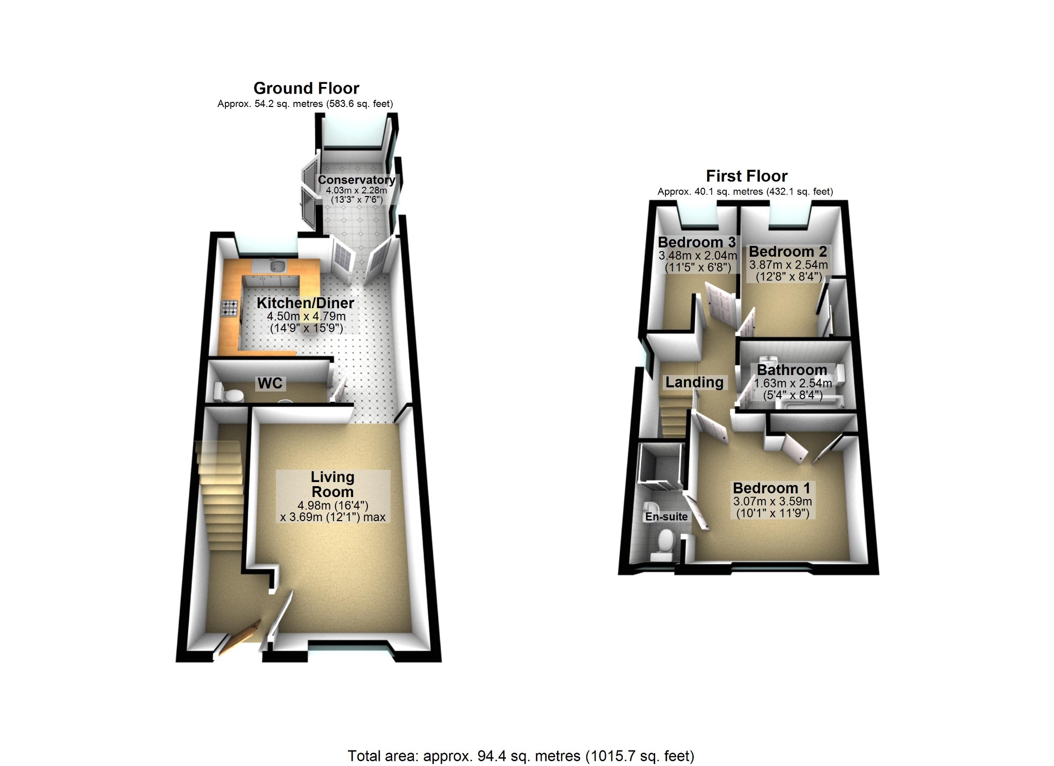 3 bed semi-detached house for sale in Portland Grove, Haslington, Cheshire, CW1 5TY - Property floorplan