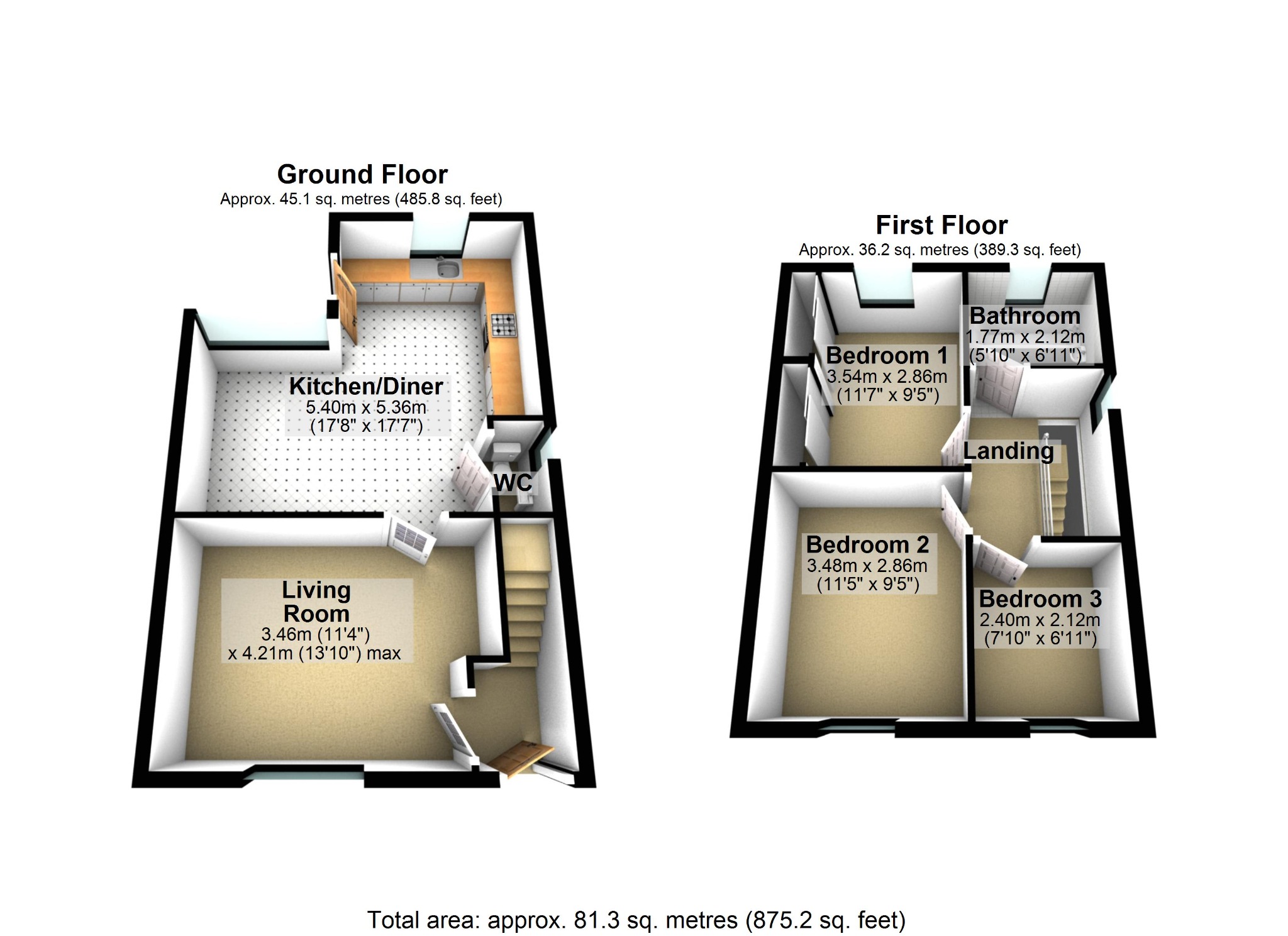 3 bed semi-detached house for sale in Farams Road, Rode Heath, Cheshire, ST7 3RP - Property floorplan