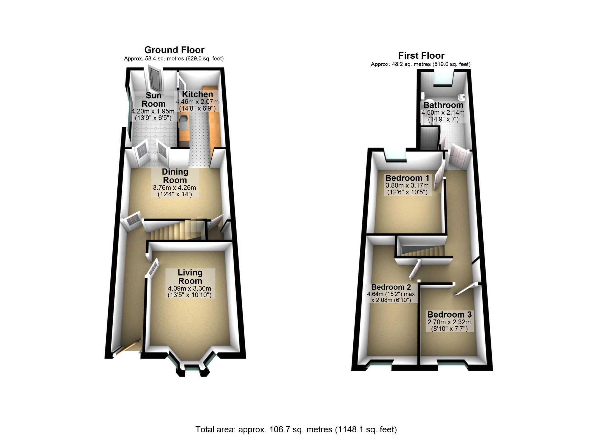 3 bed semi-detached house for sale in Bradwall Road, Sandbach, Cheshire, CW11 1GN - Property floorplan
