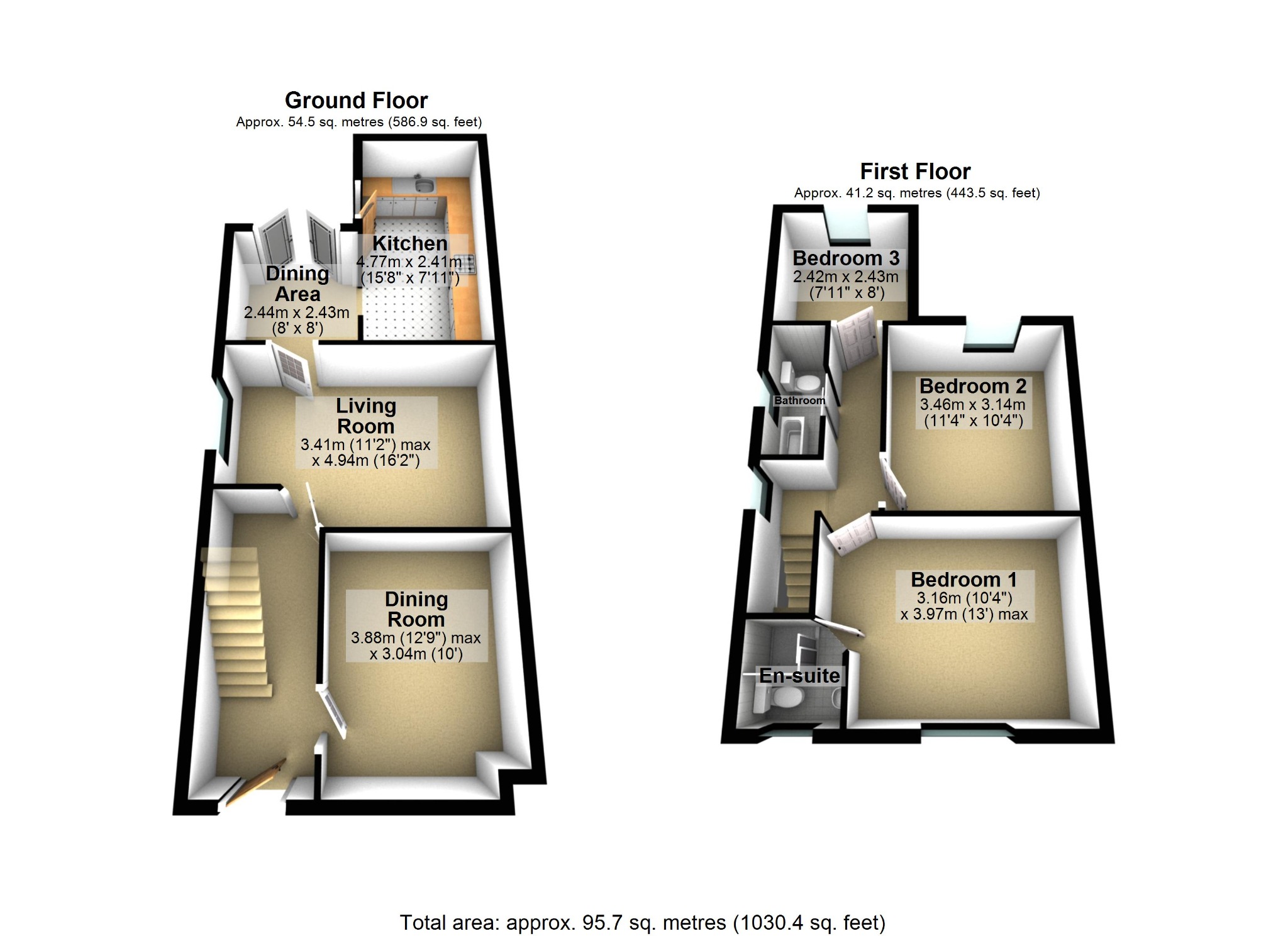 3 bed semi-detached house for sale in Oakland Avenue, Haslington, Cheshire, CW1 5PB - Property floorplan