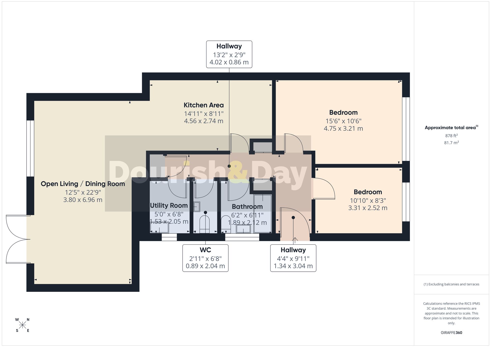 2 bed semi-detached bungalow for sale in Camelford Close, Stafford, ST17 - Property floorplan