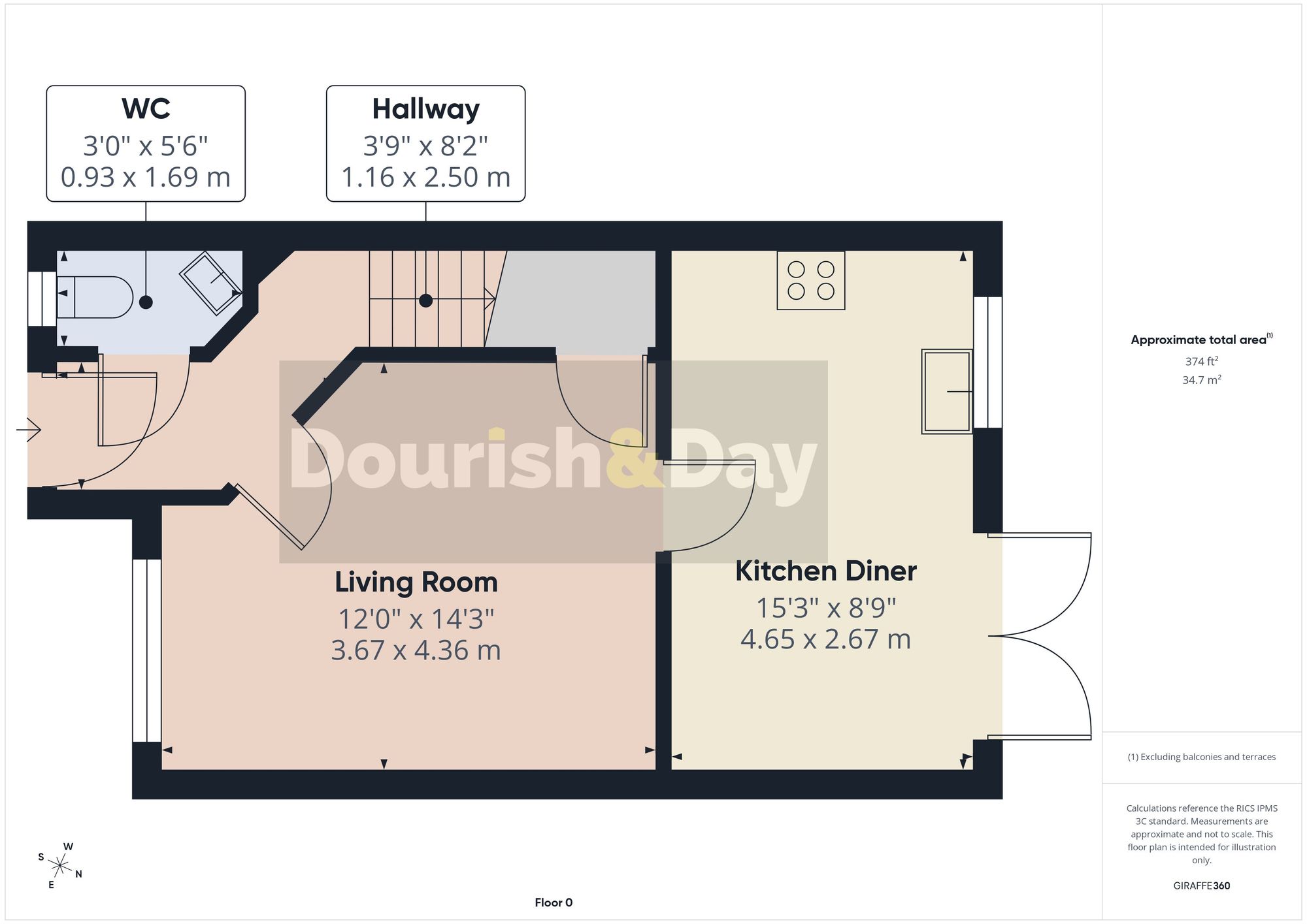 3 bed terraced house for sale in Astral Way, Stone, ST15 - Property floorplan
