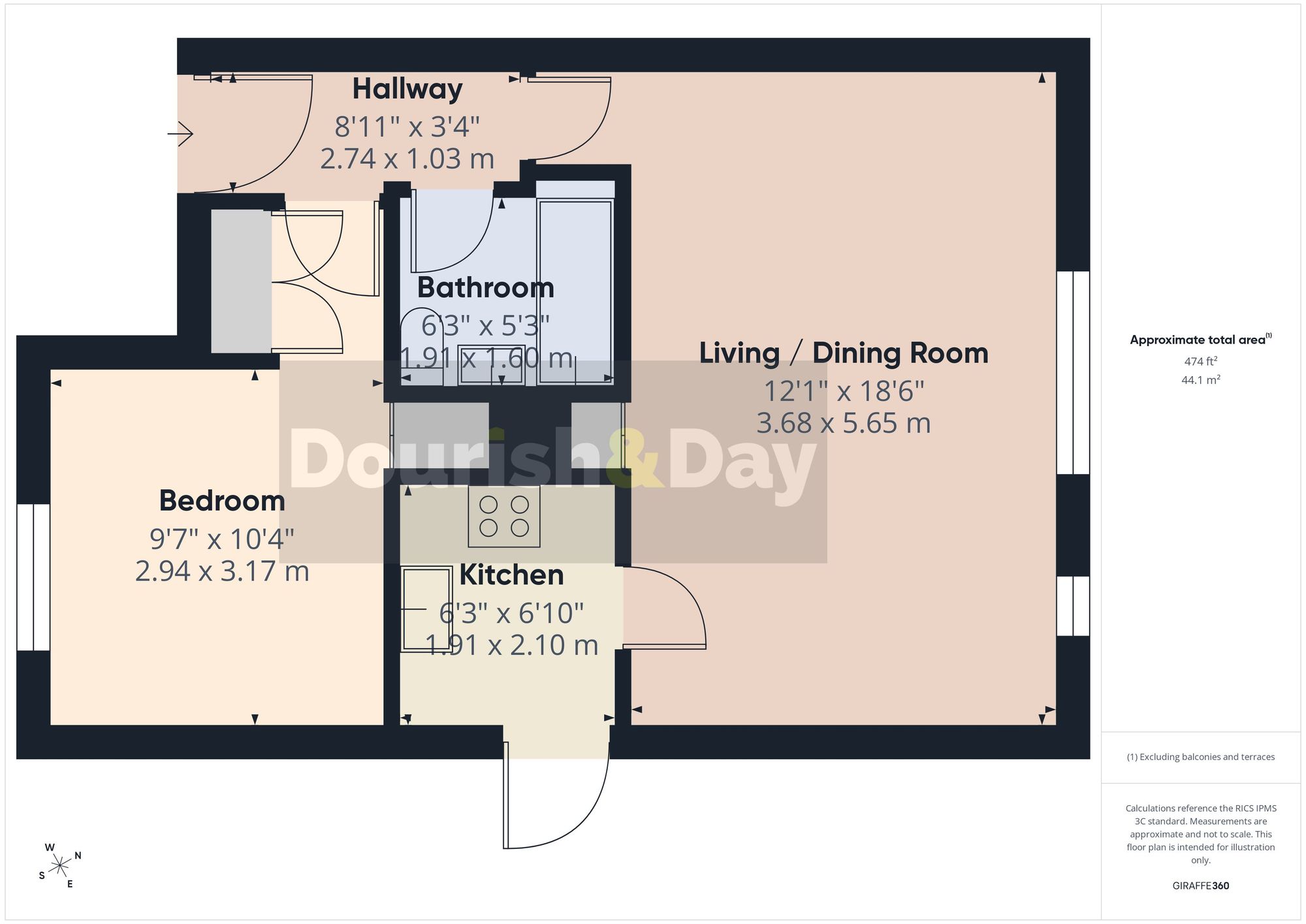 1 bed ground floor flat for sale in Wentworth Drive, Stafford, ST16 - Property floorplan