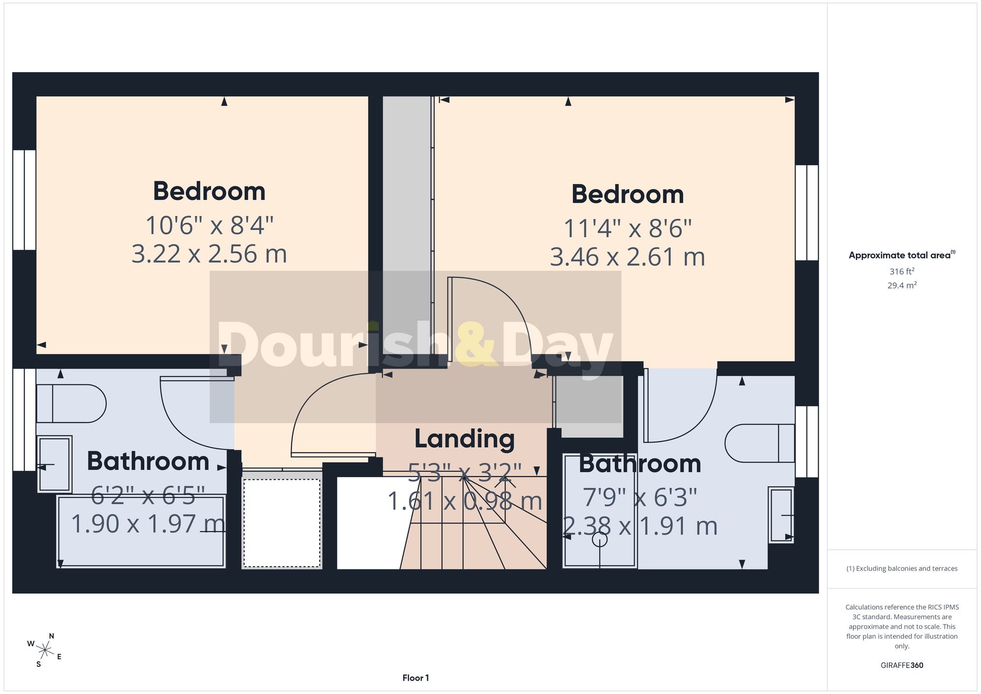 2 bed terraced house for sale in Bakewell Drive, Market Drayton, TF9 - Property floorplan